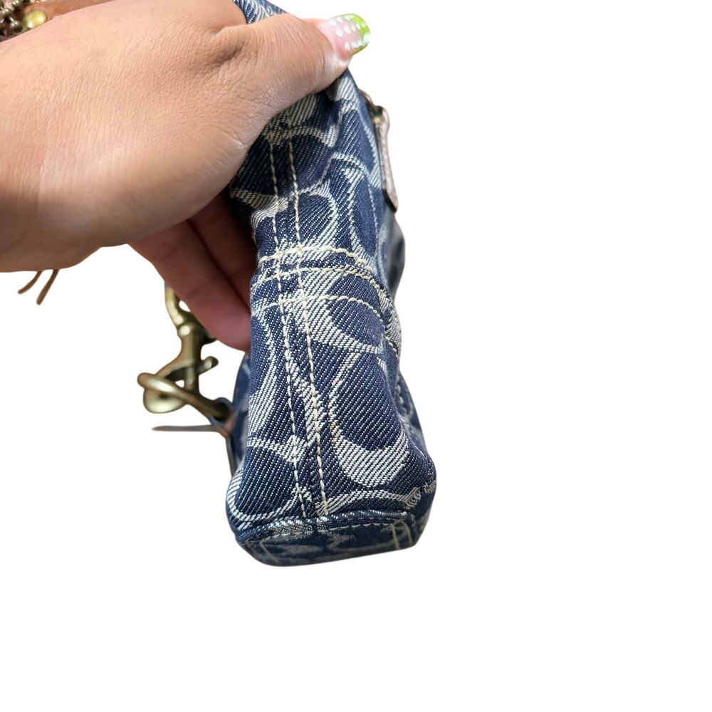 Vintage Coach Signature Denim Canvas Leather Shoulder Bag - Picture 7 of 7
